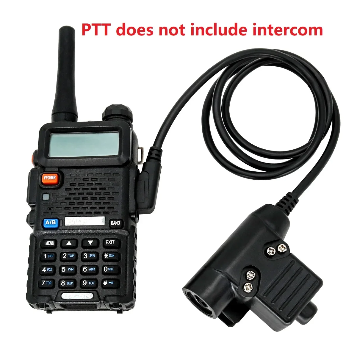 U94 PTT System Military Adapter Plug Push to Talk for kenwood/ Baofeng Radio and Tactical Headset 2 Pin ptt