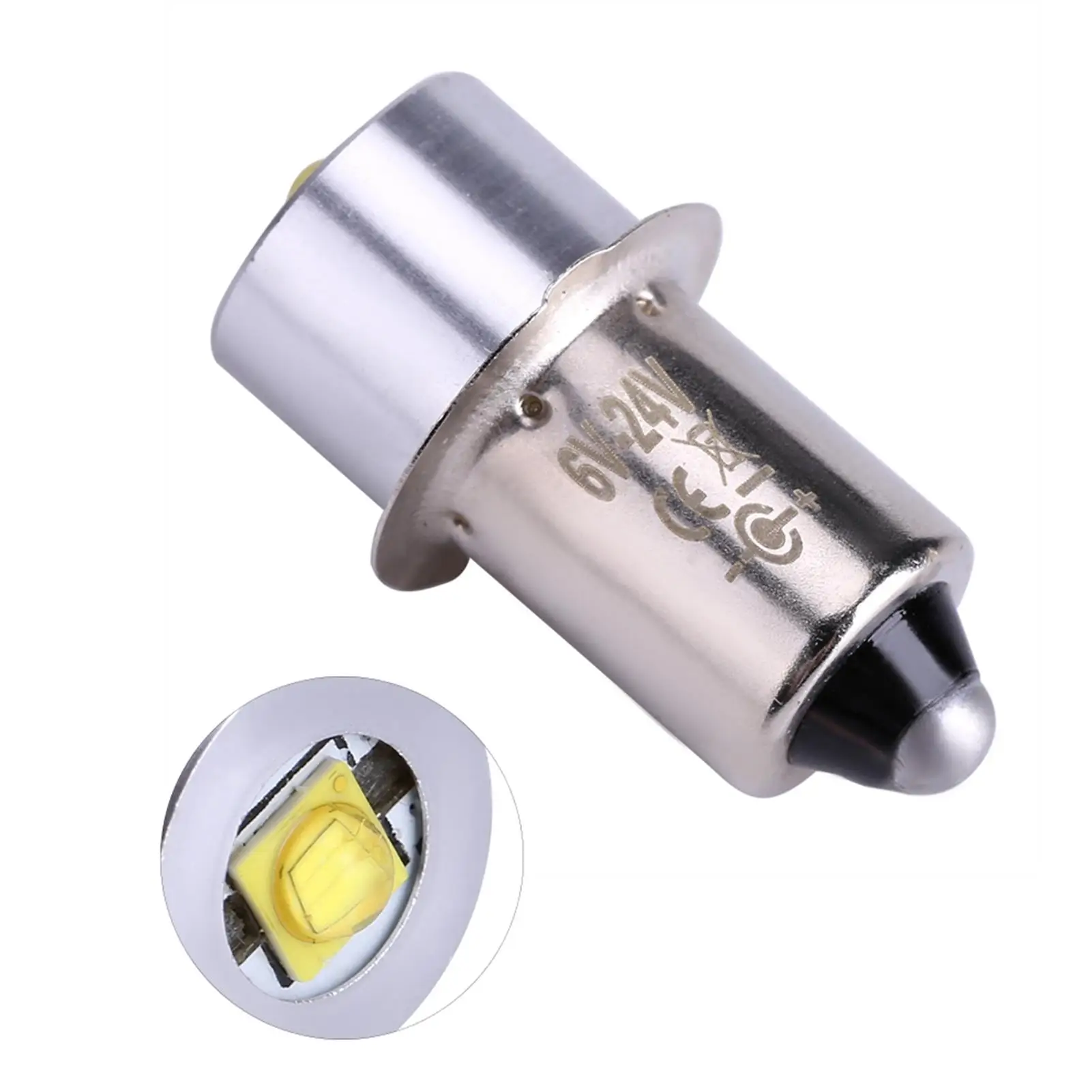 3W 6-24V P13.5S LED Bulb - High Bright Emergency Flashlight Replacement Light Lamp Torches