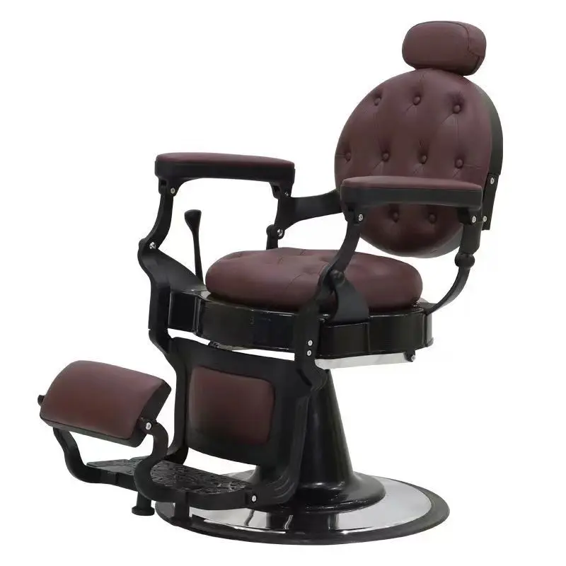 

Vintage Classic Premium Oil Head Barber Chair Adjustable Stylist Chair with Massage Feature Height Adjustable for Barbershop Use