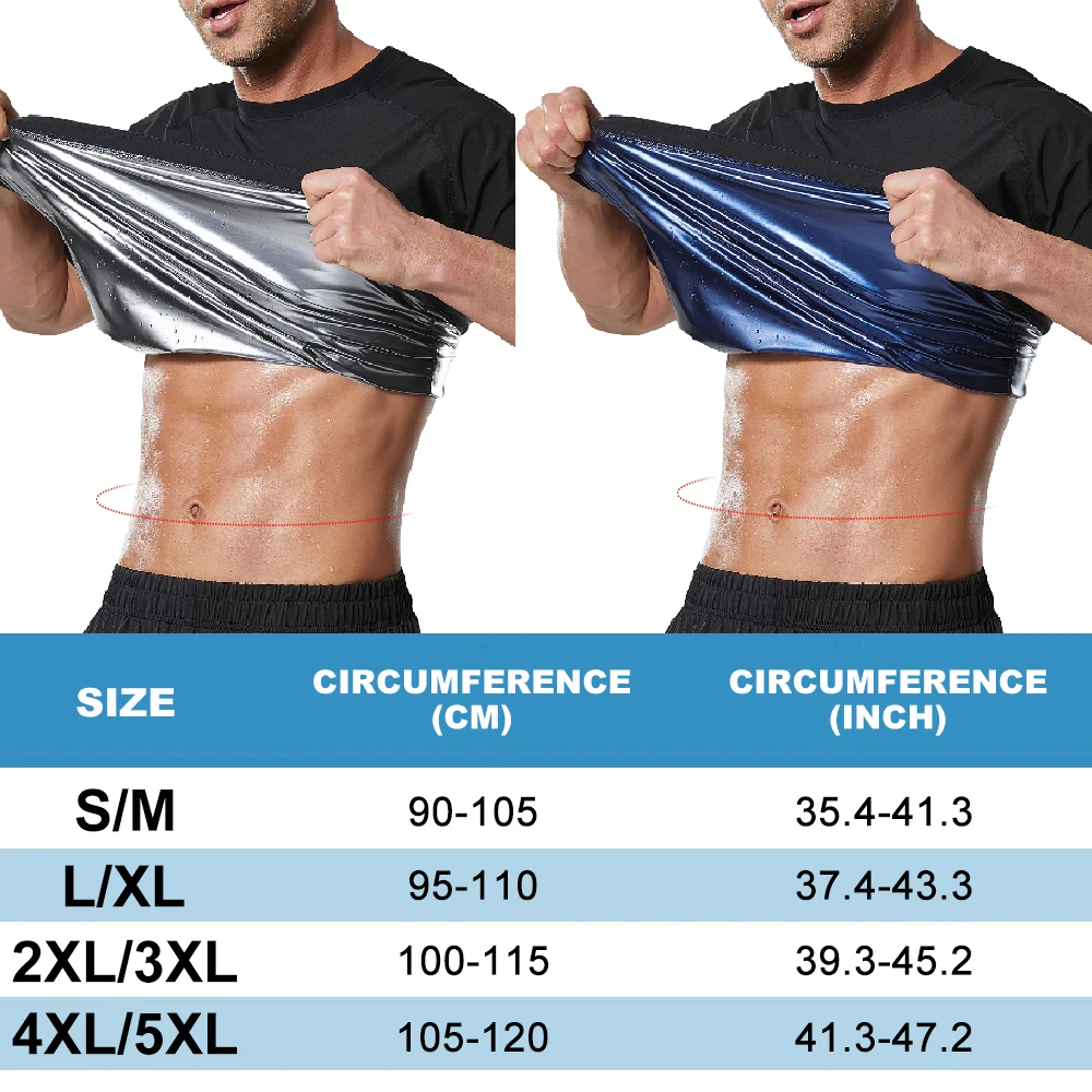1PCS Men Sweat Sauna Suit Compression Shirt, Short Sleeve Sauna Workout Top,Slimming Body Shapewear for Gym Running Yoga Fitness