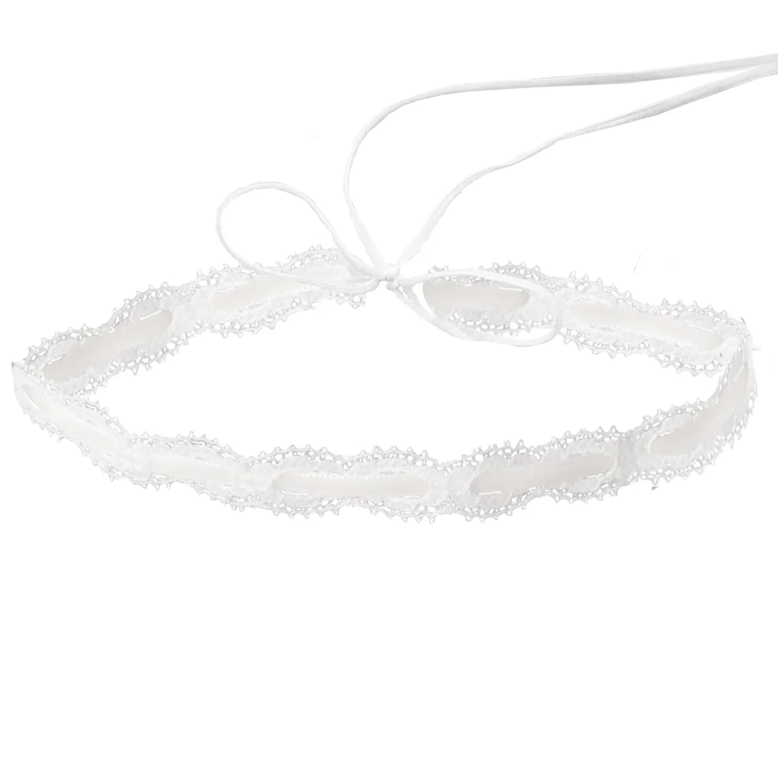 Korean Goth Aesthetic Vintage Cute Rope Tied Lace Choker Necklace For Women Fashion Retro Sweet Harajuku Charm Y2K Jewelry Gift