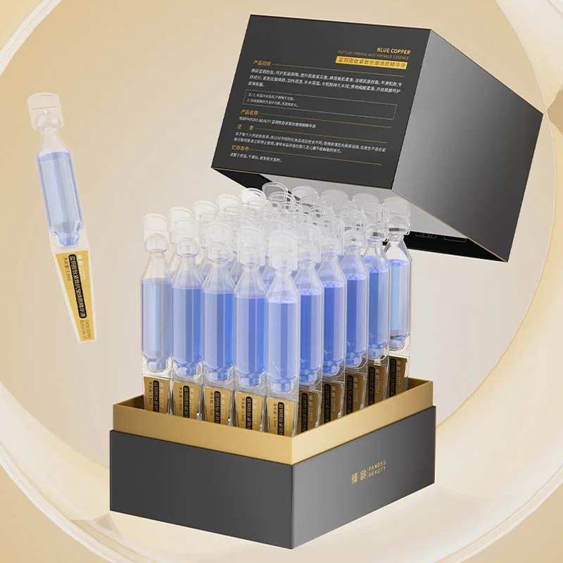 Blue Copper Peptide Firming Essence Polypeptide Anti Wrinkle Serum Niacinamide Whitening Moisturizing Face Beauty SkinCare 30pcs