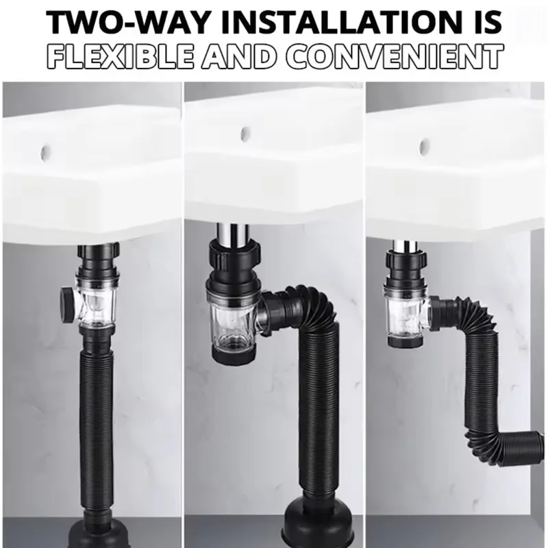 

Universal Sink Drain Pipe Set Retractable Deodorant Sewer Drainage Water Hose Wash Basin Drainer Bathroom Kitchen Accessories