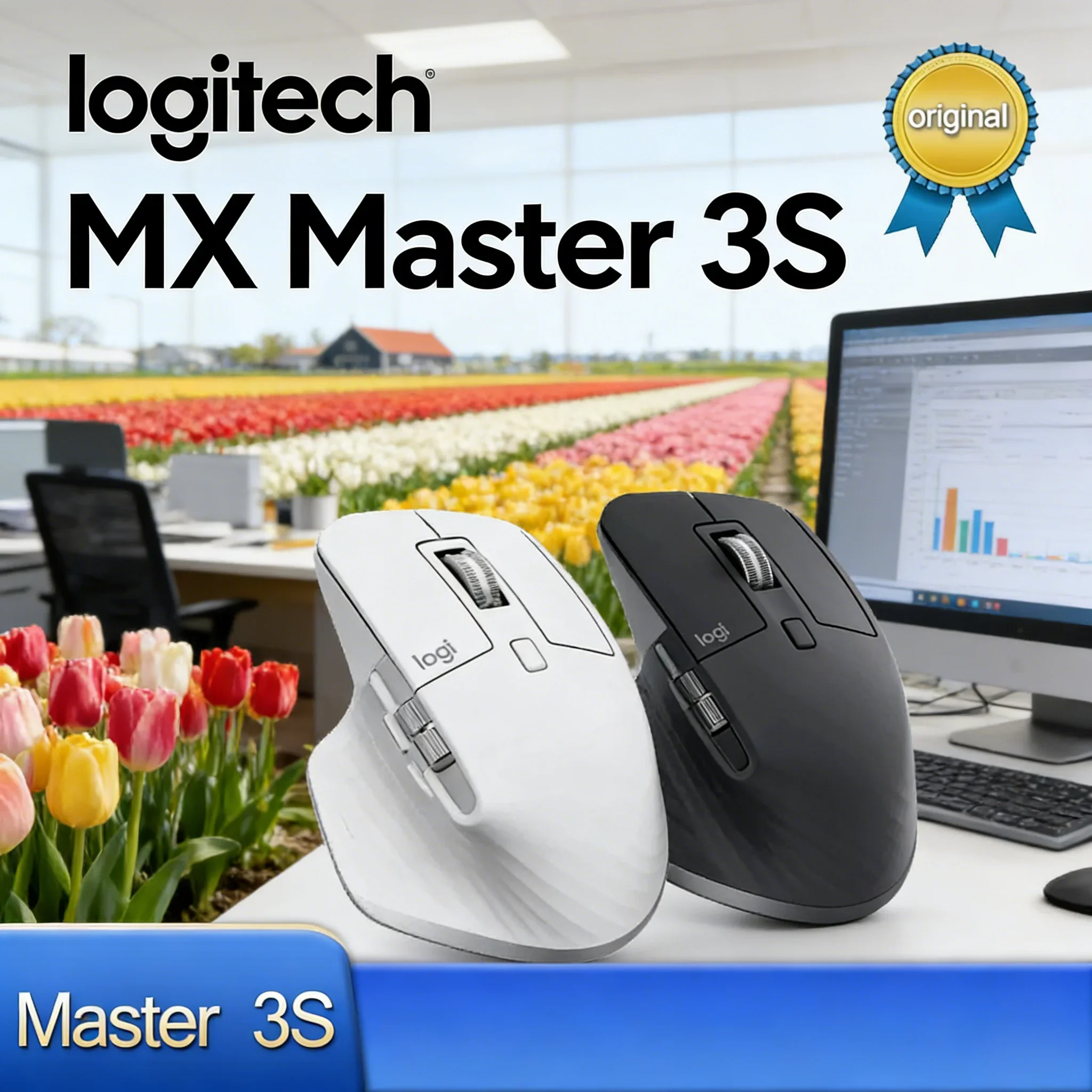 

Беспроводная Bluetooth-мышь Logitech MX Master 3S: эргономичная, бесшумная, для офиса, с точным отслеживанием и управлением на нескольких экранах