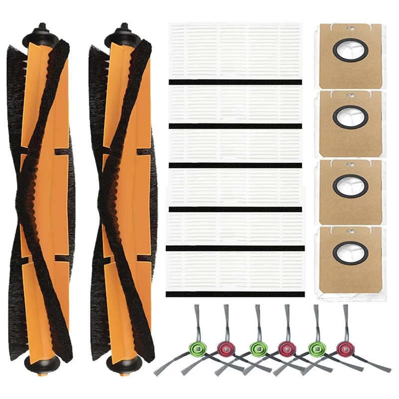 

AB15-18 шт. запасные части для Ionvac Smartclean V4, самоопорожняющийся робот-пылесос, основные боковые щетки, фильтр, мешки для пыли