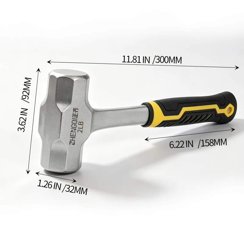 Achteckiger Hammer, Hochleistungs-Einteiler aus geschmiedetem Stahl, Mauerhammer, Bauhammer, Zimmermannshammer, Ingenieurhammer – Detail 7
