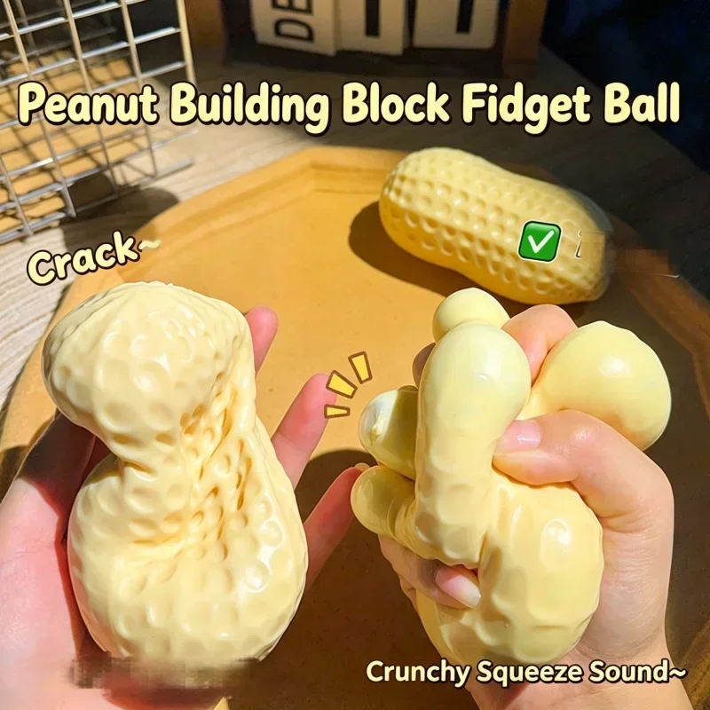 ASMR Erdnuss-Quetschball, knuspriger Baustein-Stressball, handgefertigter Quetschball, butterweiches Gefühl, Fidget-Spielzeug für Partygeschenke@ – Detail 6