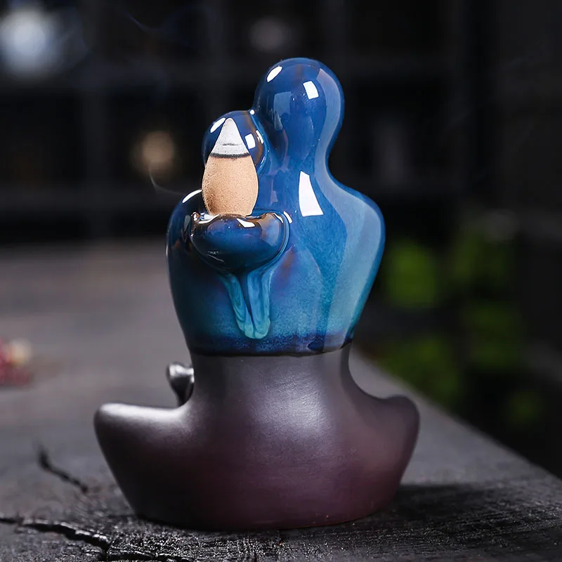 Elegant Ceramic Incense Burner with Backflow Function for Aromatherapy and Meditation, Ideal Gift for Home and Office Decor