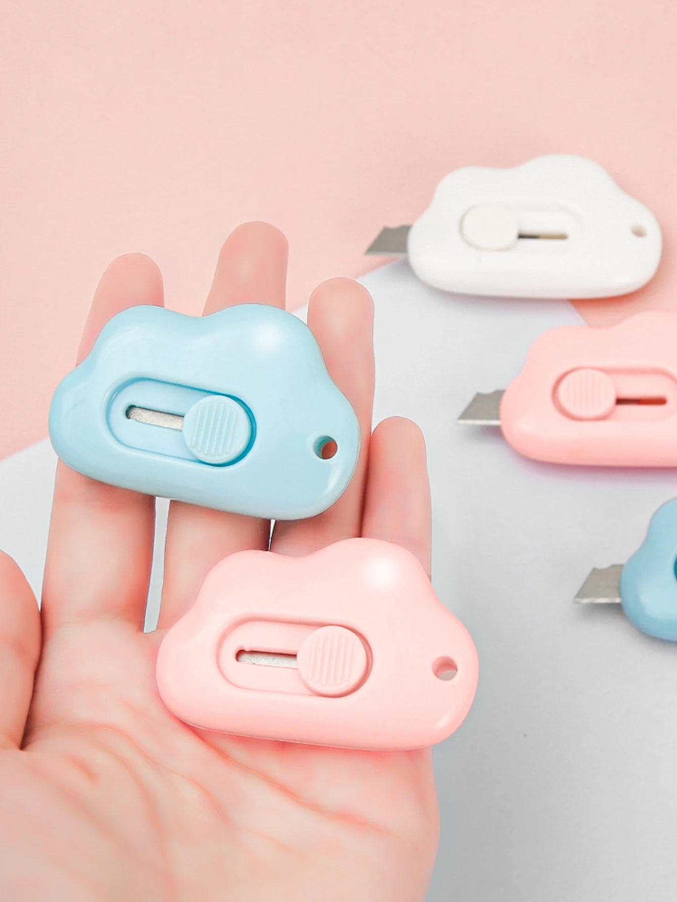 1 set of 3 mini cloud art knives portable for students to open packages boxes envelopes office paper cutting handmade knives