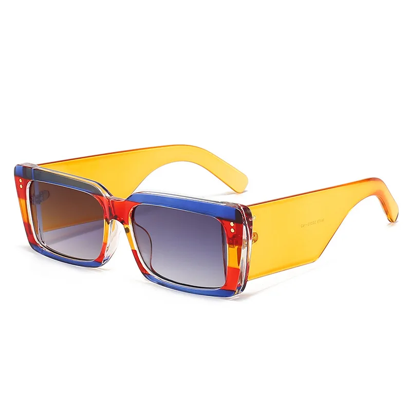 Gafas de sol cuadradas para hombre y mujer, lentes de sol cuadradas con patas anchas, de viaje, UV400, de diseñador de marca Retro de lujo, nuevas