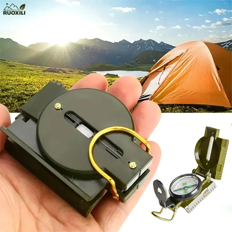 1pc Portable Compass,Accurate Waterproof Hand Held Compasses with Pouch for Hiking Camping Navigation Survival Emergency Tool