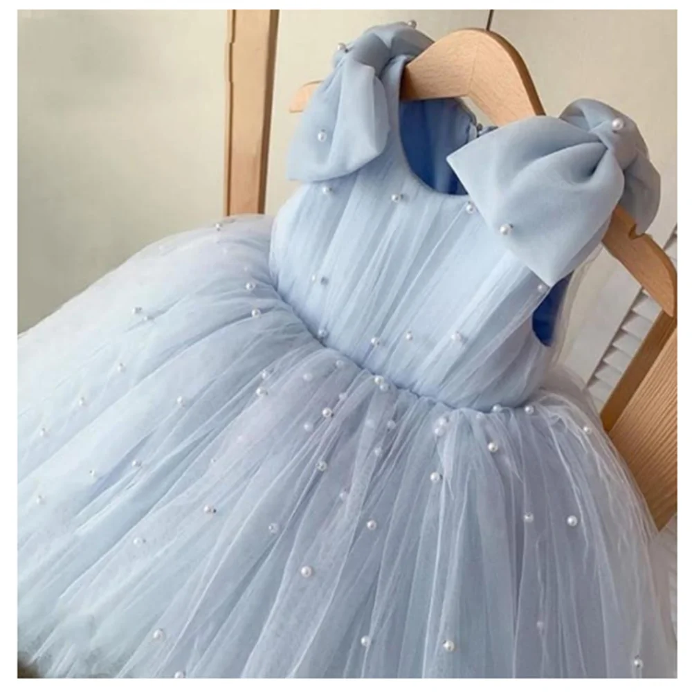Red Flower Girl Dresses For Wedding With Long Train Princess Pageant Holy Communion Birthday Princess Guest Evening Gown