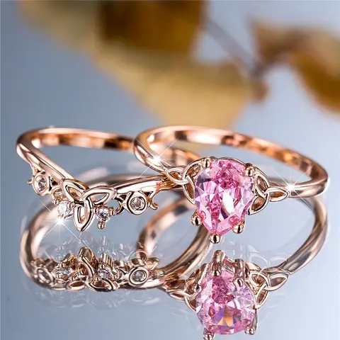 10 best sales गुलाबी पत्थर की अंगूठी - №1