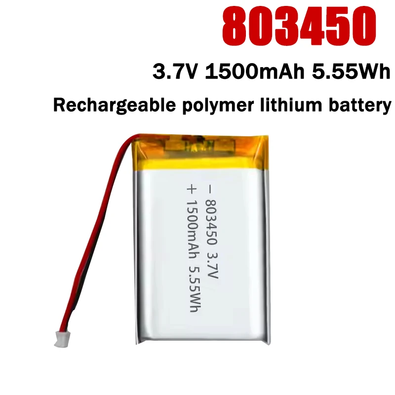 

3.7V 1500mAh 803450 Polymer Lithium Battery for GPS Navigator Bluetooth Headset MP3 DVD PAD Camera Massage Instrument