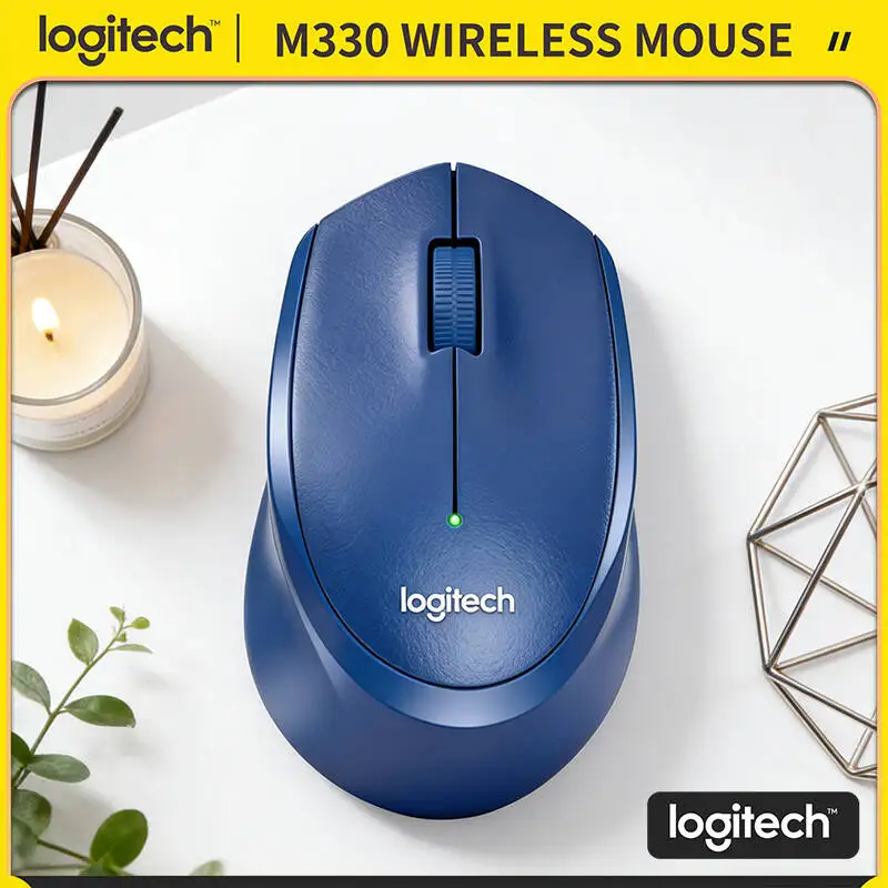 

Беспроводная эргономичная бесшумная мышь Logitech M330 с наноприемником 2.4G, удобным захватом и высокой точностью для ноутбука, офиса и дома