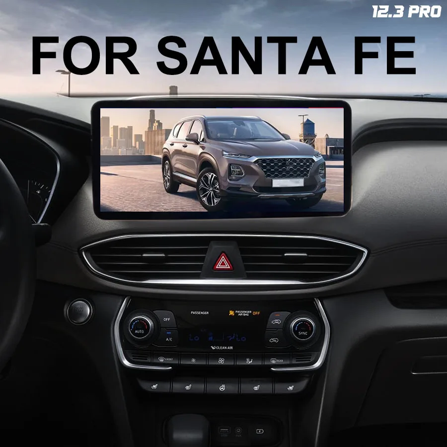 12.3\'\' IPS Screen Car Music Stereo For HYUNDAI Santa Fe 2021 2019 2020 Android 13 CarPlay Navigation Multimedia Video Player