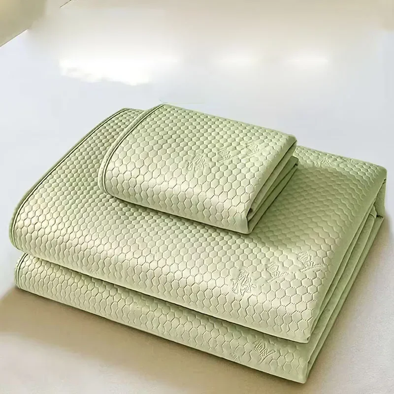New 3D Ice Bean Cool Feeling Mat 3-Piece Set Summer Folding Air Conditioner Soft Cushion Breathable Solid Color Sleeping Pad