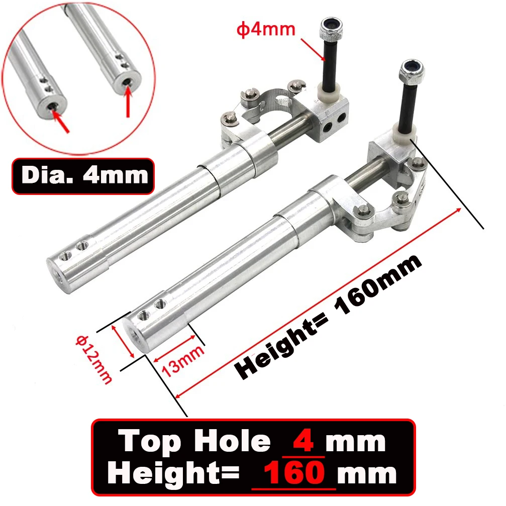 1 Piar Loch 4/5/6 mm Höhe 70 mm bis 170 mm Federrückendämpfung Kniendes Fahrwerk Einziehen 3–4 kg RC Modellflugzeug JET EDF Flugzeug