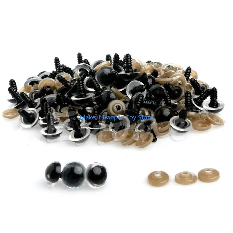 28ec 100pcs/set 10mm 플라스틱 안전 아이 인형 동물 꼭두각시 크래프트를위한 ​​테디 베어