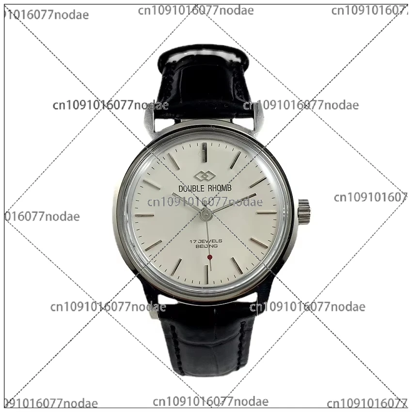 Original Inventory From Beijing Watch Factory, All Steel White Faced Manual Mechanical Watch with A Diameter of 35mm