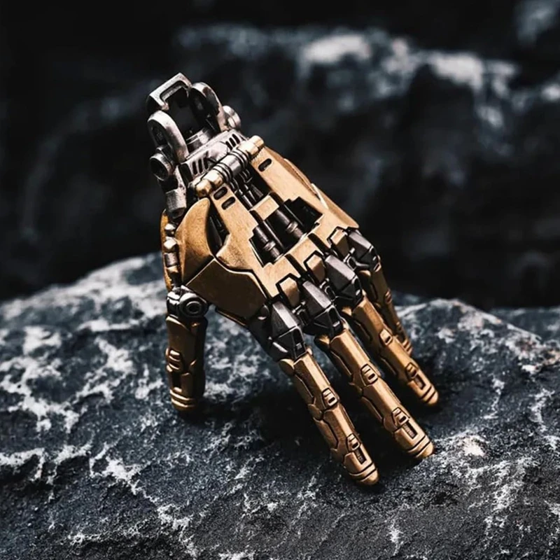 Robot Hand Pendant Ornament Mechanical Bionic Hand With Chain For Men/women Movable Finger Joints Hand Charm Display Gifts
