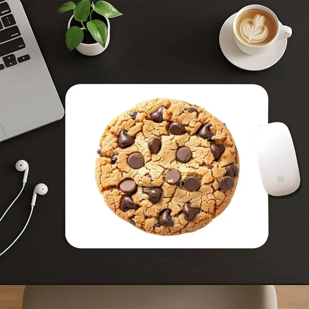 Crunchy Chocolate Chip Cookies Anime Mousepad Small LockEdge Mouse Pad For Gamers Computer Desk Pad Rectangular Anti-slip Rubber