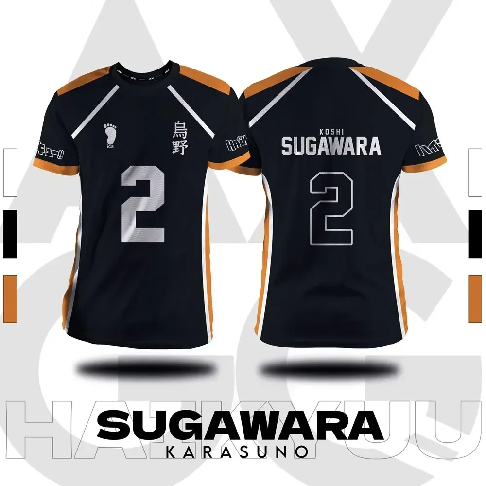 Haikyuu Fukurodani Hinata Cartoon Anime Cosplay Men Jersey Short Sleeve Kids Tee Clothing Unisex Tops New Fashion Women T-shirt image 6