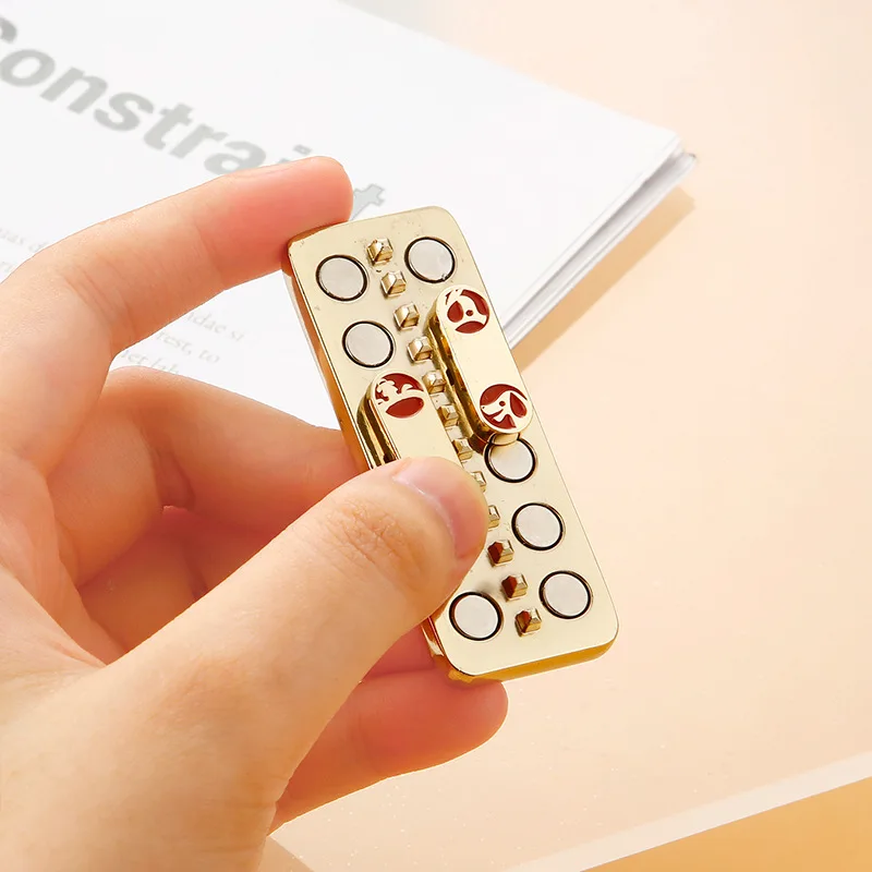 New Zodiac Magnetic Slider Metal Fidget Push Card Mini Sensory Toy Fingertip Gyro Sound Wave Decompression EDC Adult Haptic Toy