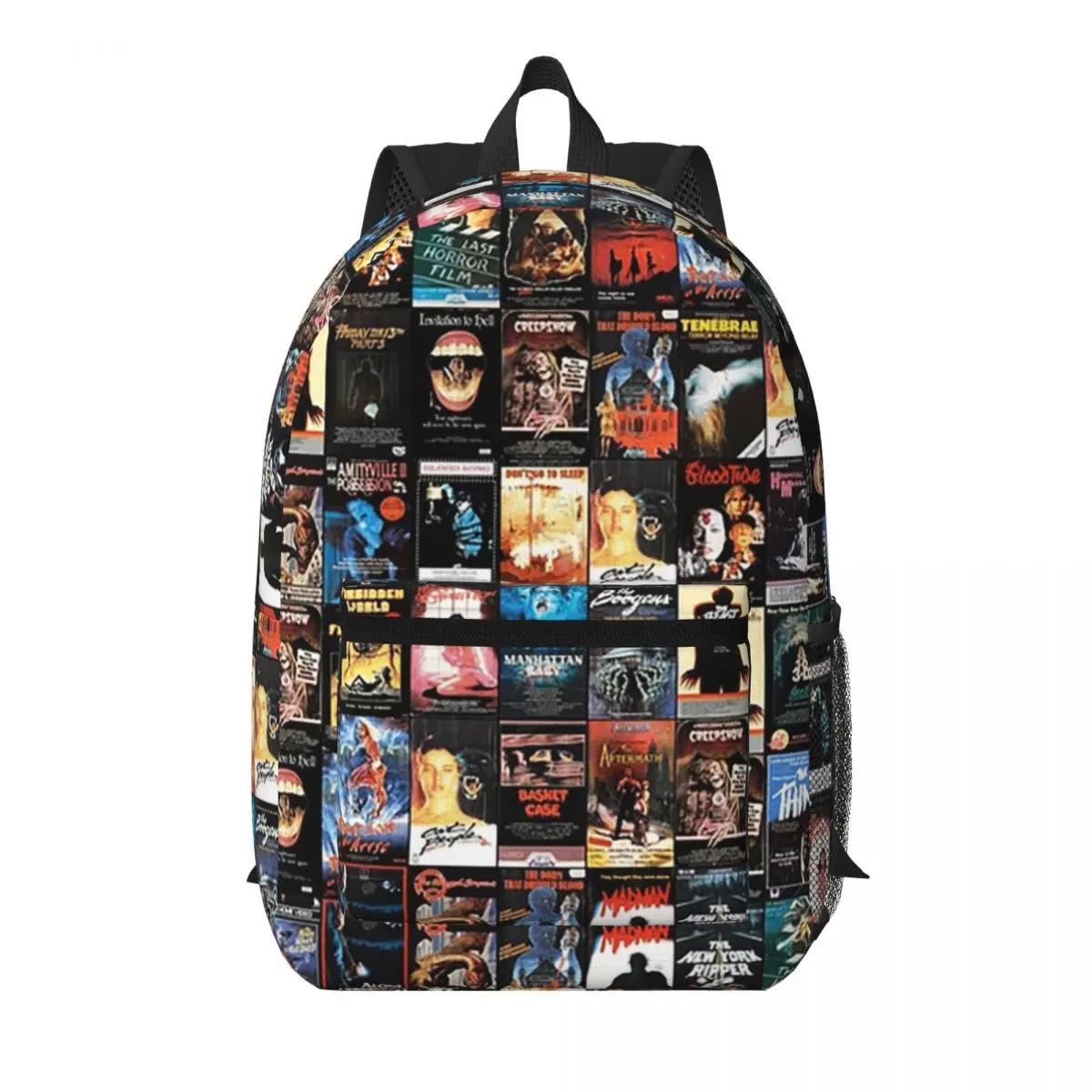 Horror Vhs Artwork Student Backpack School Bag Hiking Travel Daypack for Boys Girls Bookbag Shoulder Bags