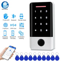 TTLock Bluetooth Fingerprint Access Controller Standalone Metal RFID Keypad Door Opener System 13.56MHz Card Smart APP Unlock