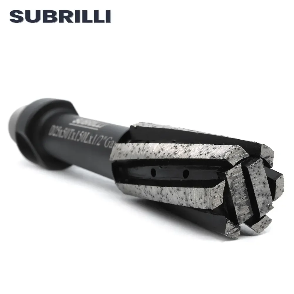 SUBRILLI Zero Tolerance Diamond Drum Wheel Hole Milling Cutter for Stones and Concrete D25/D30*T50*L153mm