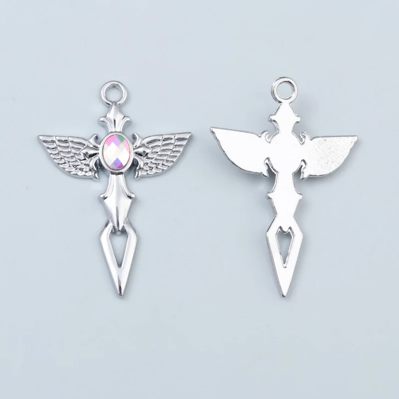 5pcs New Cross Charms Angel Sword Fashion Man Punk Style Pendants For Making DIY Jewelry Accessories Necklace Findings