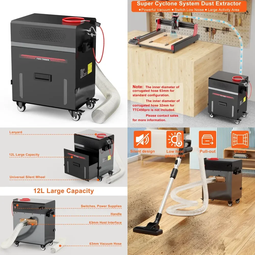 

TWOTREES CNC M2 Industrial Vacuum Cleaner - Portable wet and dry Cnc High Power Cleaners