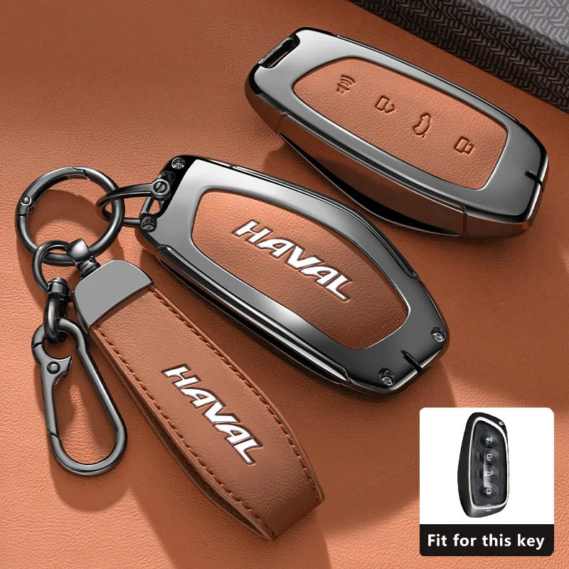 Funda para llave de coche de aleación de Zinc para HAVAL DARGO Hover H7 2025 2026 llavero cubierta remota carcasa soporte de anillo accesorios Fob