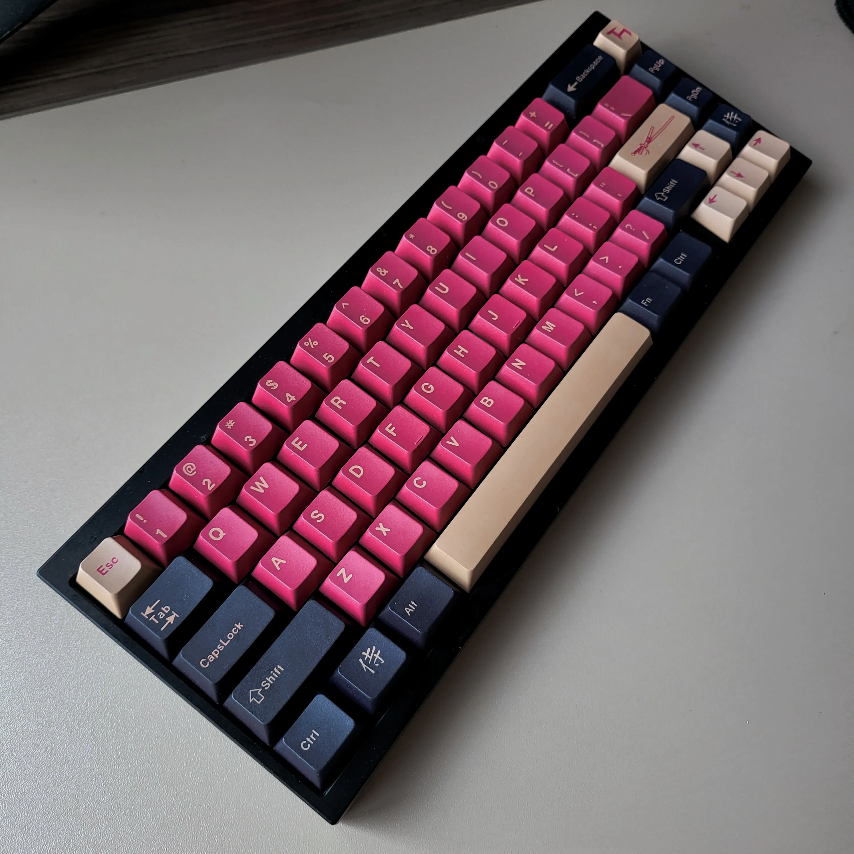 Kirsch-Tasten kappen pbt rot Samurai Französisch Deutsch Spanisch Koreanisch Farbstoff Sub-Tasten kappe für ISO-Layout mechanische Tastatur Gaming