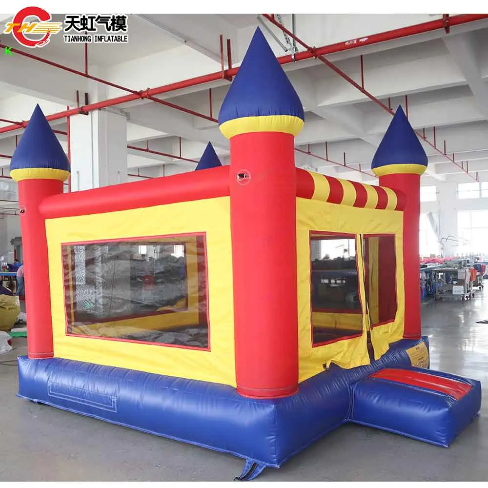 Château gonflable gonflable d'air de fête de carnaval Durable de maison de videur de noël de 4x3m d'expédition rapide de porte avec le ventilateur
