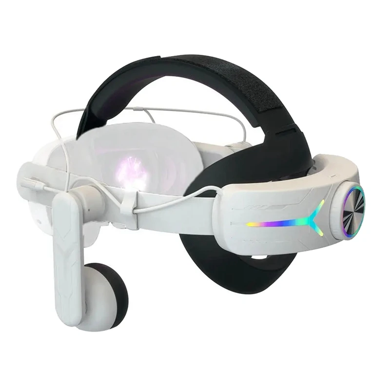 

Ремешок на голову RGB с наушниками для Meta Quest 3 VR, запасные части, аксессуары, детали с аккумулятором 8000 мАч, удобный ремешок на голову