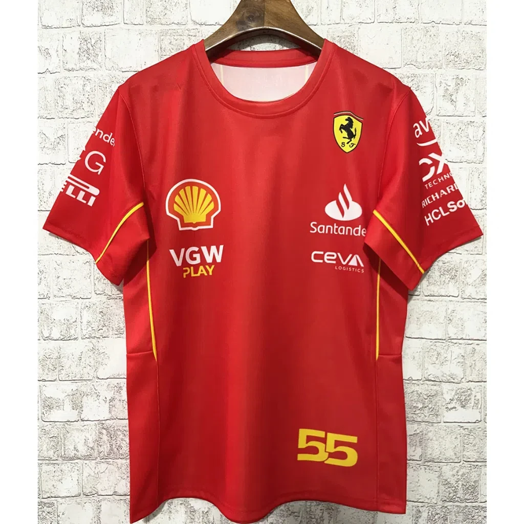 Scuderia Ferrari FORMULA1 2024 Team Carlos Sainz #55 Soccer Jersey