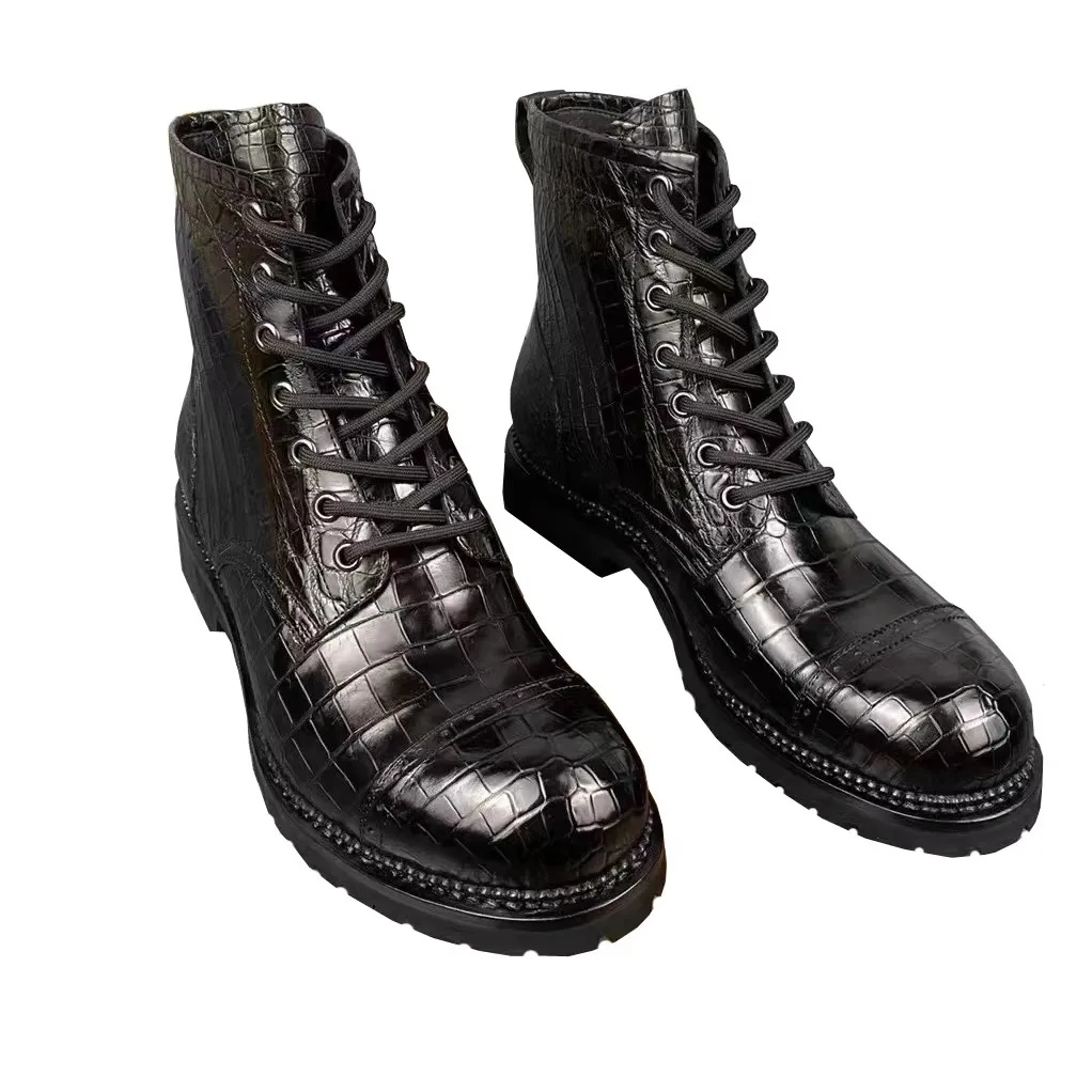 yingshang new arrival men crocodile boots male shoes wendding winter black