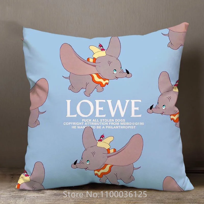 Funda de almohada de Disney Dumbo para niños, niños, niñas y parejas, funda de almohada decorativa, regalo de cumpleaños, 40x40cm