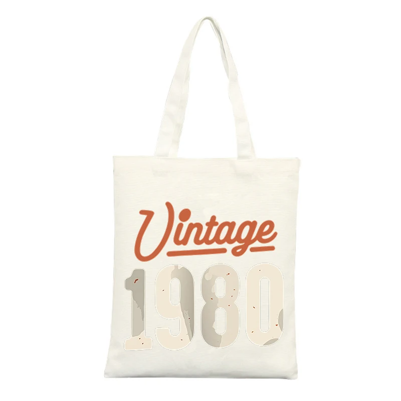 Vintage Text Graphic Canvas Tote Bag, Ideal for Casual Daily Use and Shopping Outings
