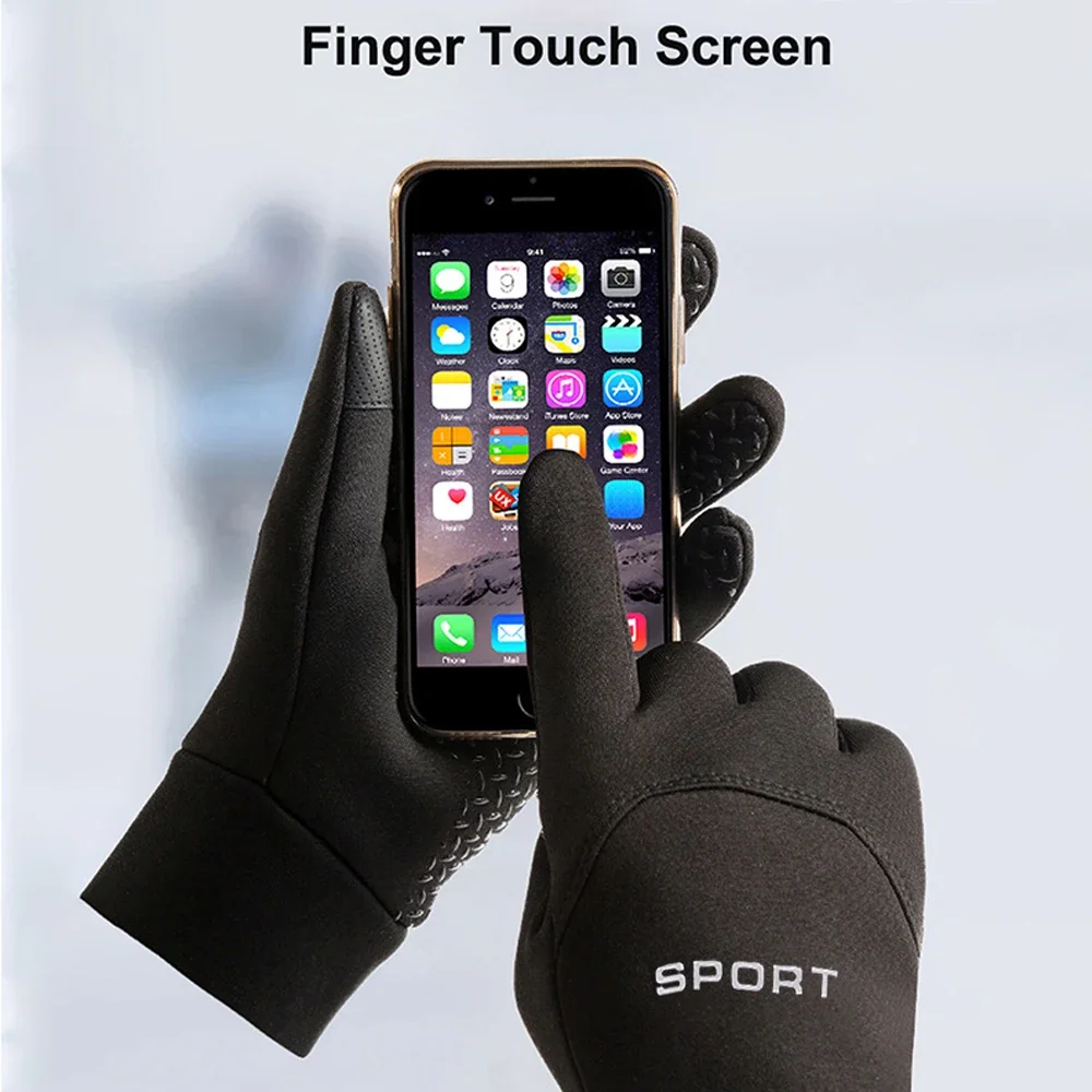 Gants d'hiver pour écran tactile, neutres, à la mode, pour l'extérieur, à doigts complets, résistants au froid, pour sortir en hiver
