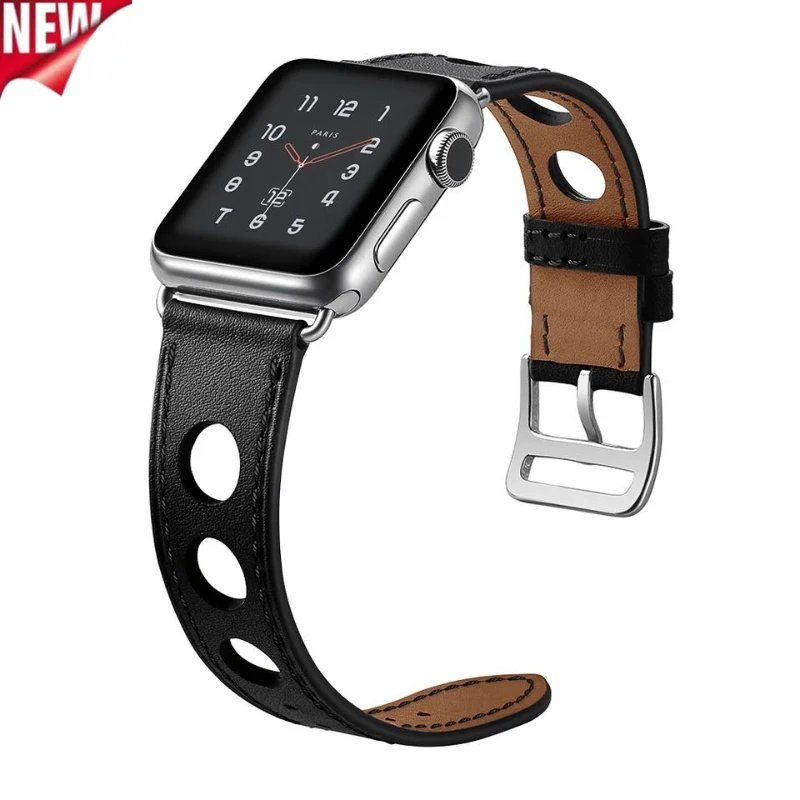 Cinturino in pelle per Apple Watch Ultra3/2 49mm 11 10 9 8 7 46mm 45mm 41mm 42mm Traspirante impermeabile per iWatch 6 5 4 SE3 44mm 40mm