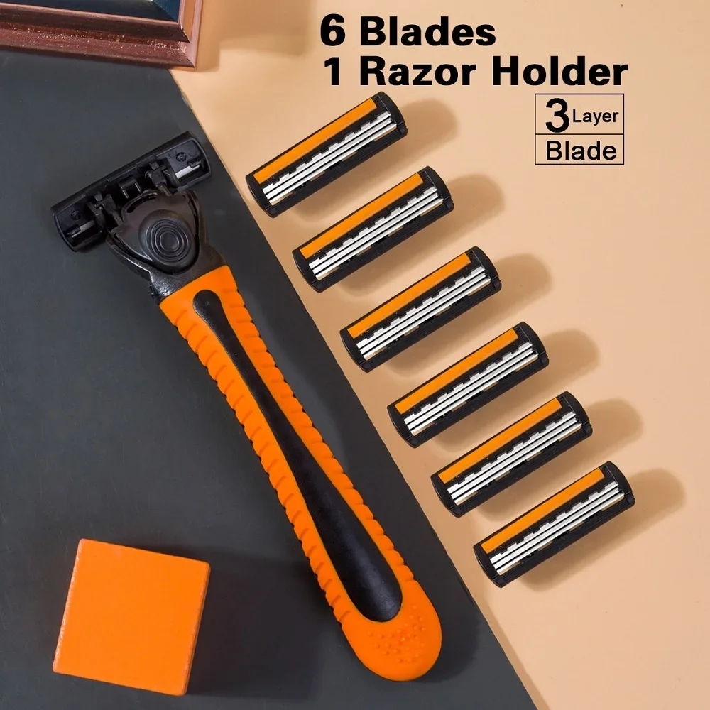 

Men And Women Manual Safety razor Blade 3-Layer Stainless Steel Hair Removal Shaving Blades Replaceable Shaver Head