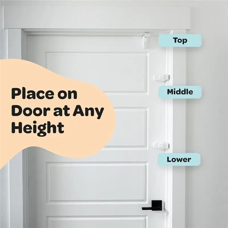 A49K-4Pcs Snap On Child Proof Door Latches For Bedrooms