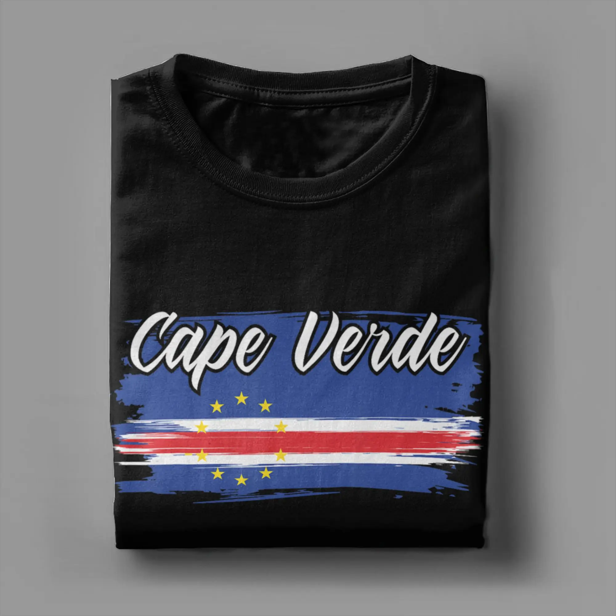 Men Cape Verde Flag Cabo Verde T Shirt  100% Cotton Clothes Fun Short Sleeve Round Neck Tee Shirt Gift Idea T-Shirt
