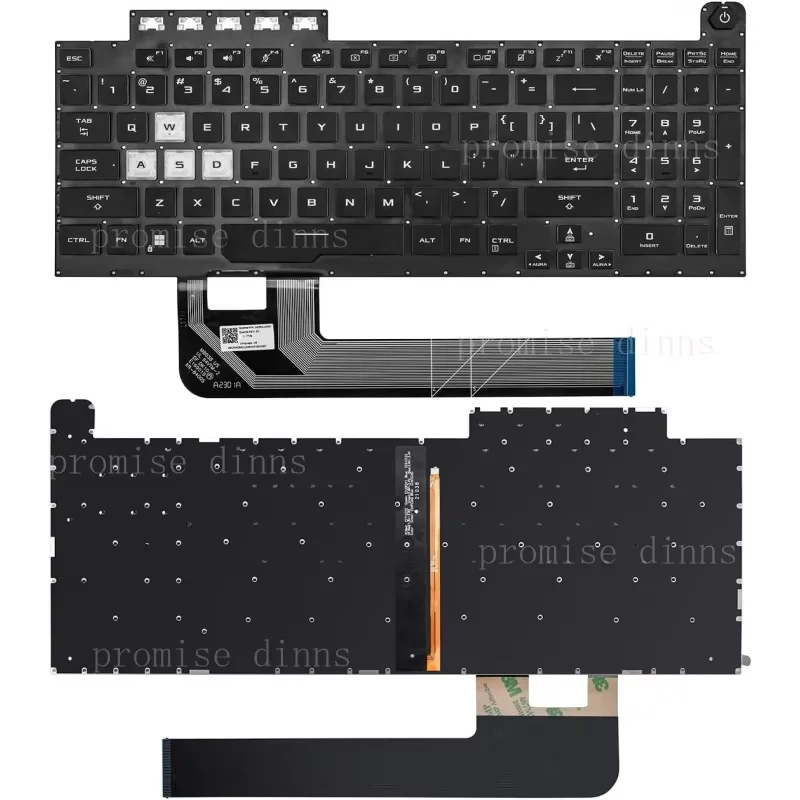 Teclado estadounidense M para Asus TUF Gaming A17 FA706 FA706QE FA706QM FA706QR retroiluminado