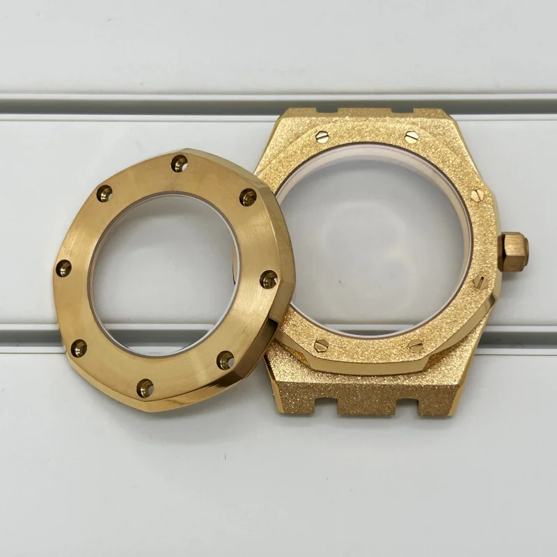 41mm Starry Sand Silver Watch Case Strap 316L Stainless Steel Fit Oak 31.8mm Dial Assembled NH35 NH36 Movement Watch Accessories