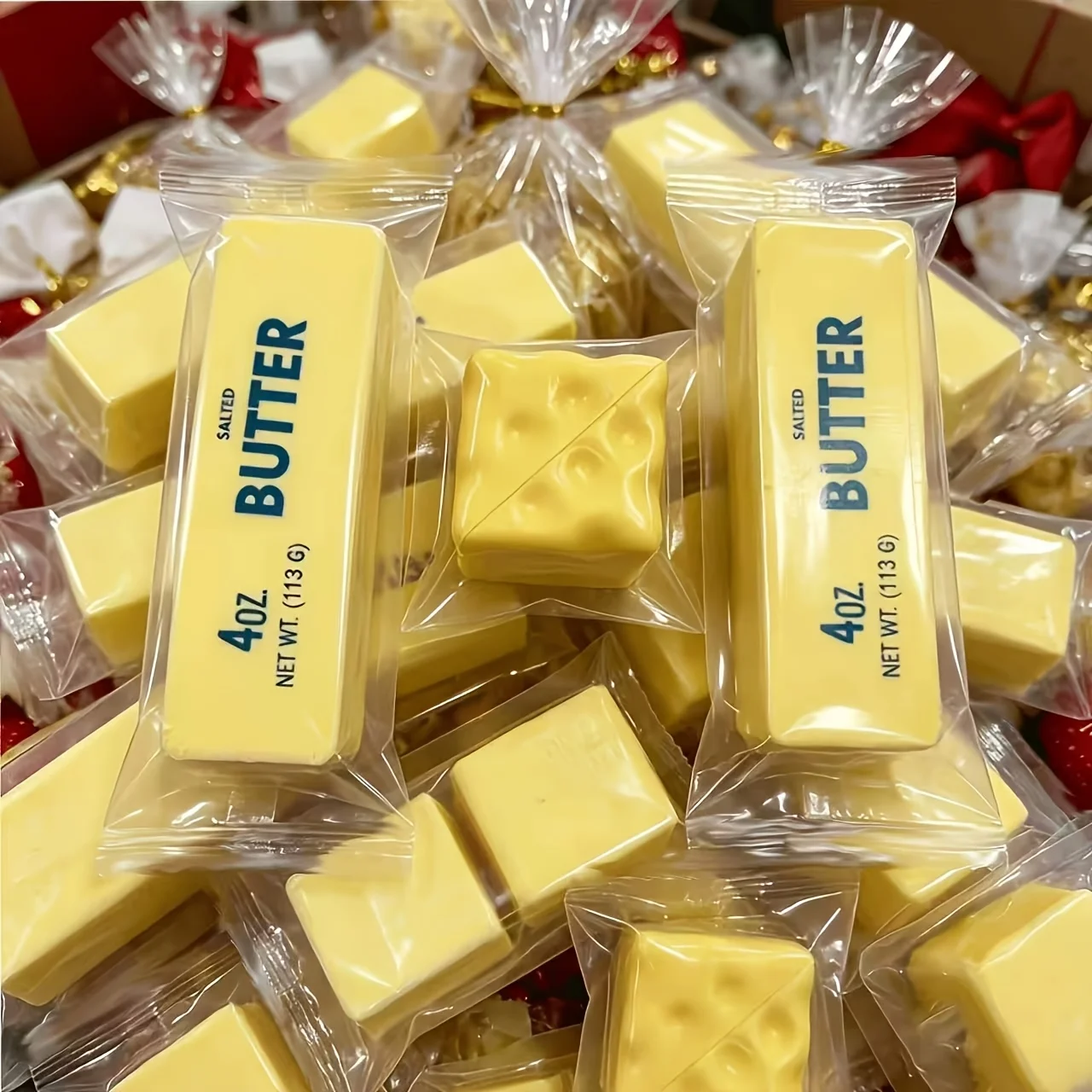 English: Simulation Food Squishy Toys Realistic Butter Stick Swiss Cheese Block Slow Rising Fidget Toy Stress Relief Party Gift