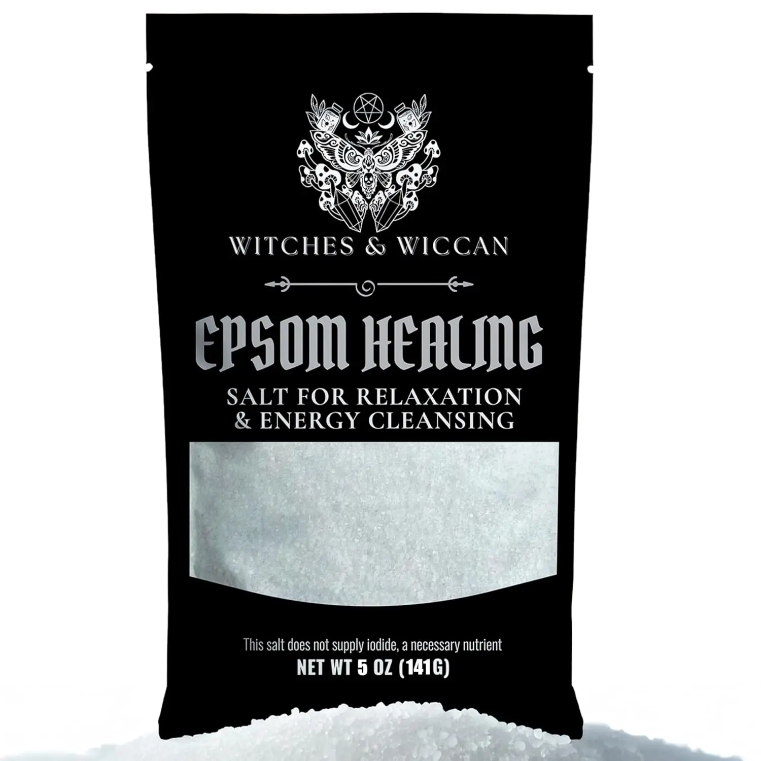 

Epsom Salt for Healing, Relaxation & Energy Cleansing – Natural Magnesium-Rich Bath Salt for Meditation, Ritual Baths – 5 Oz Bag